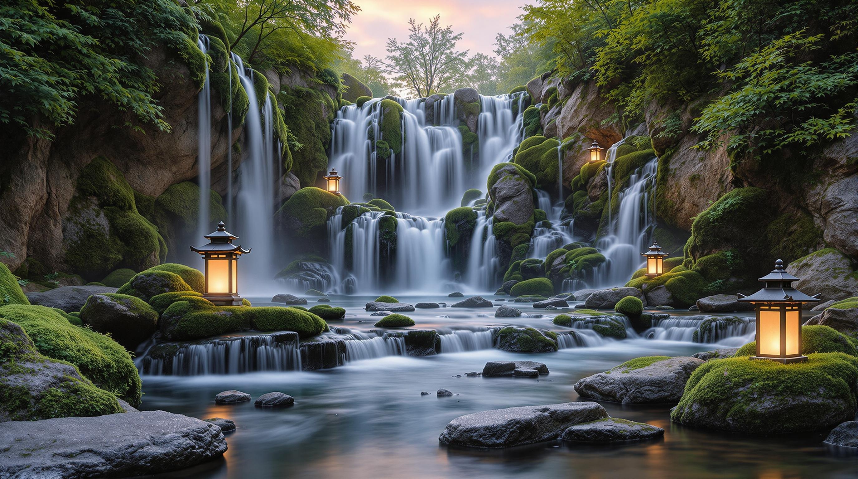 Tranquil Zen Waterfall