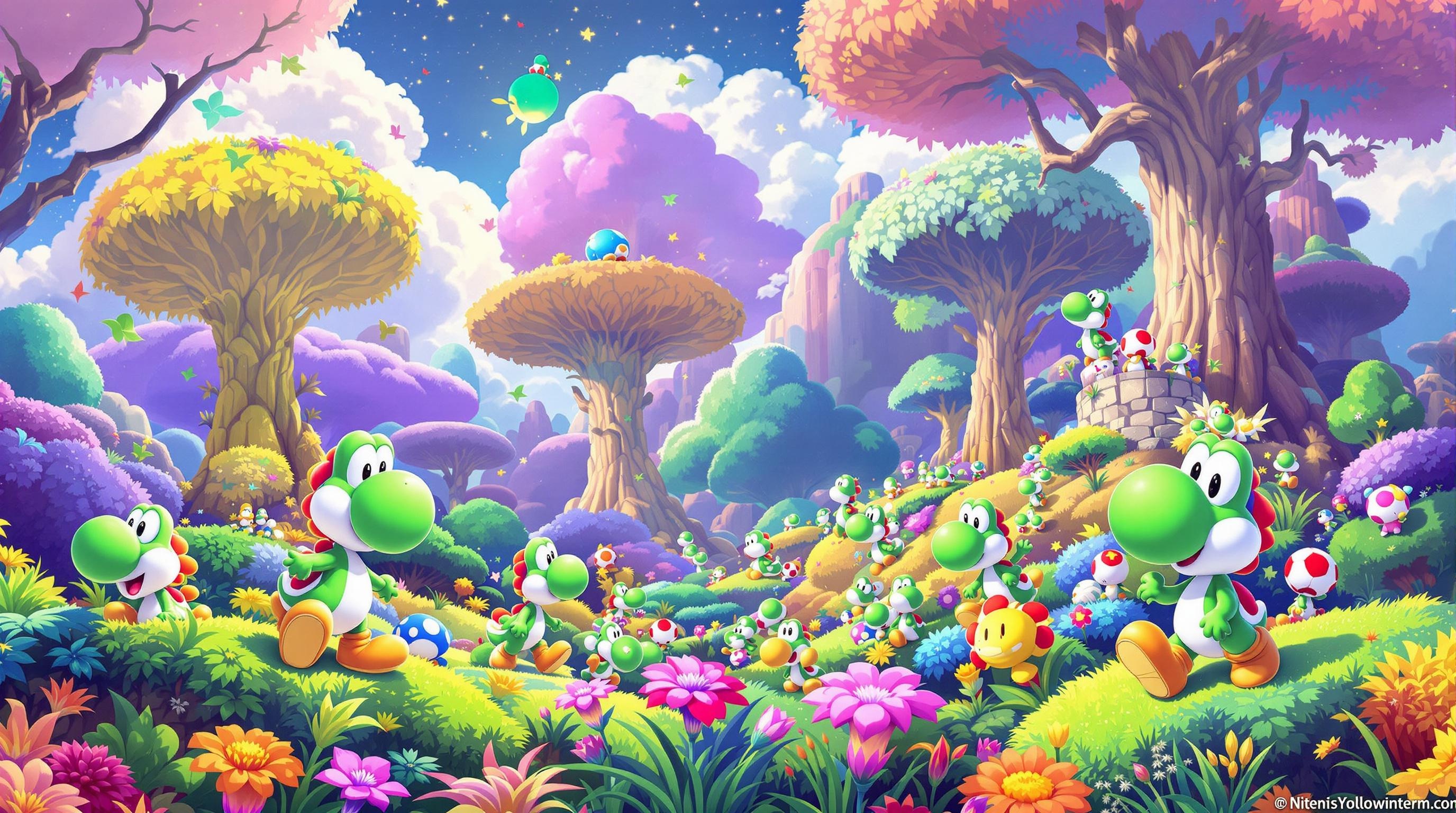 Vibrant Yoshi Nintendo Wallpaper