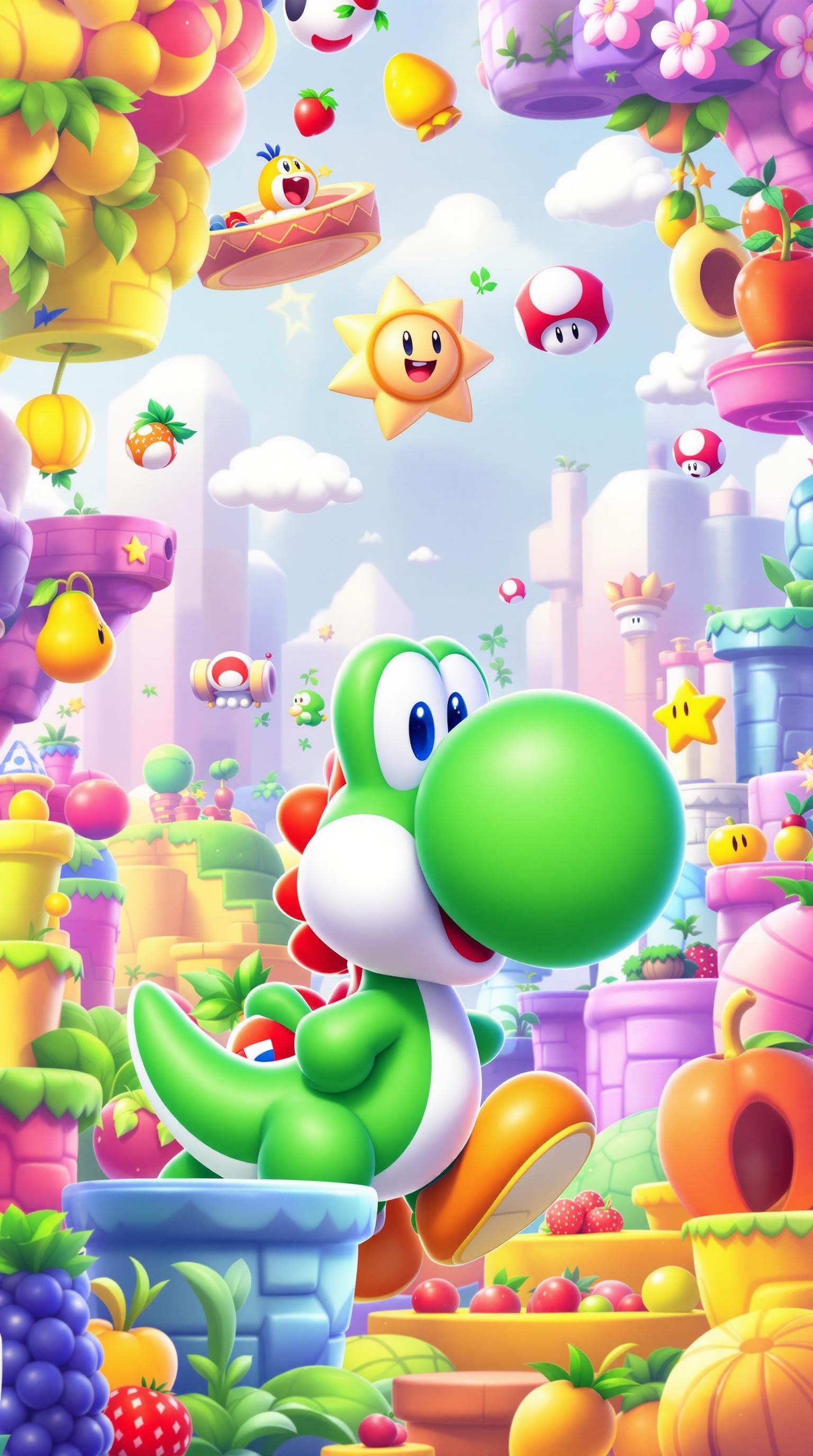 Vibrant Yoshi Wallpaper