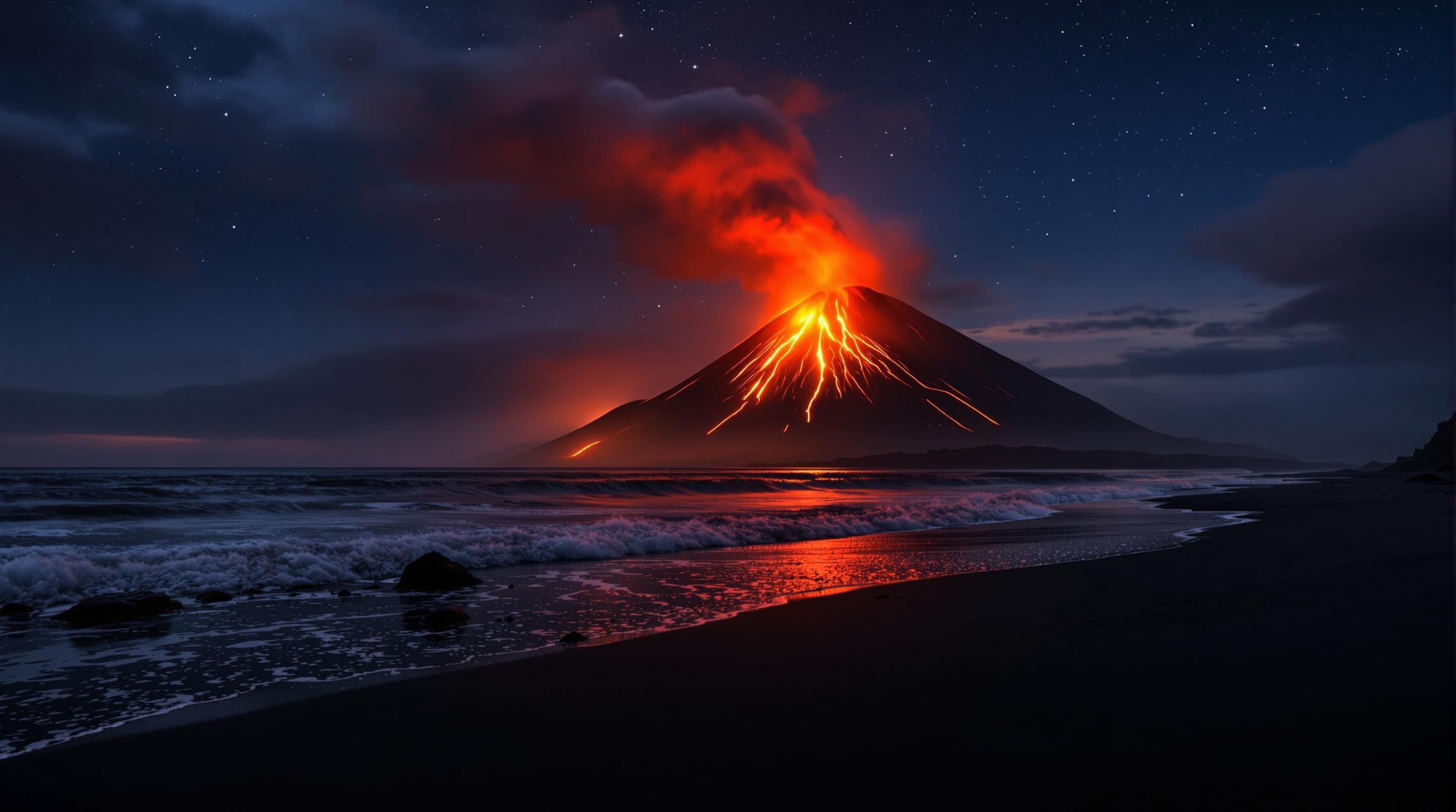 Volcanic Beach Nightfall