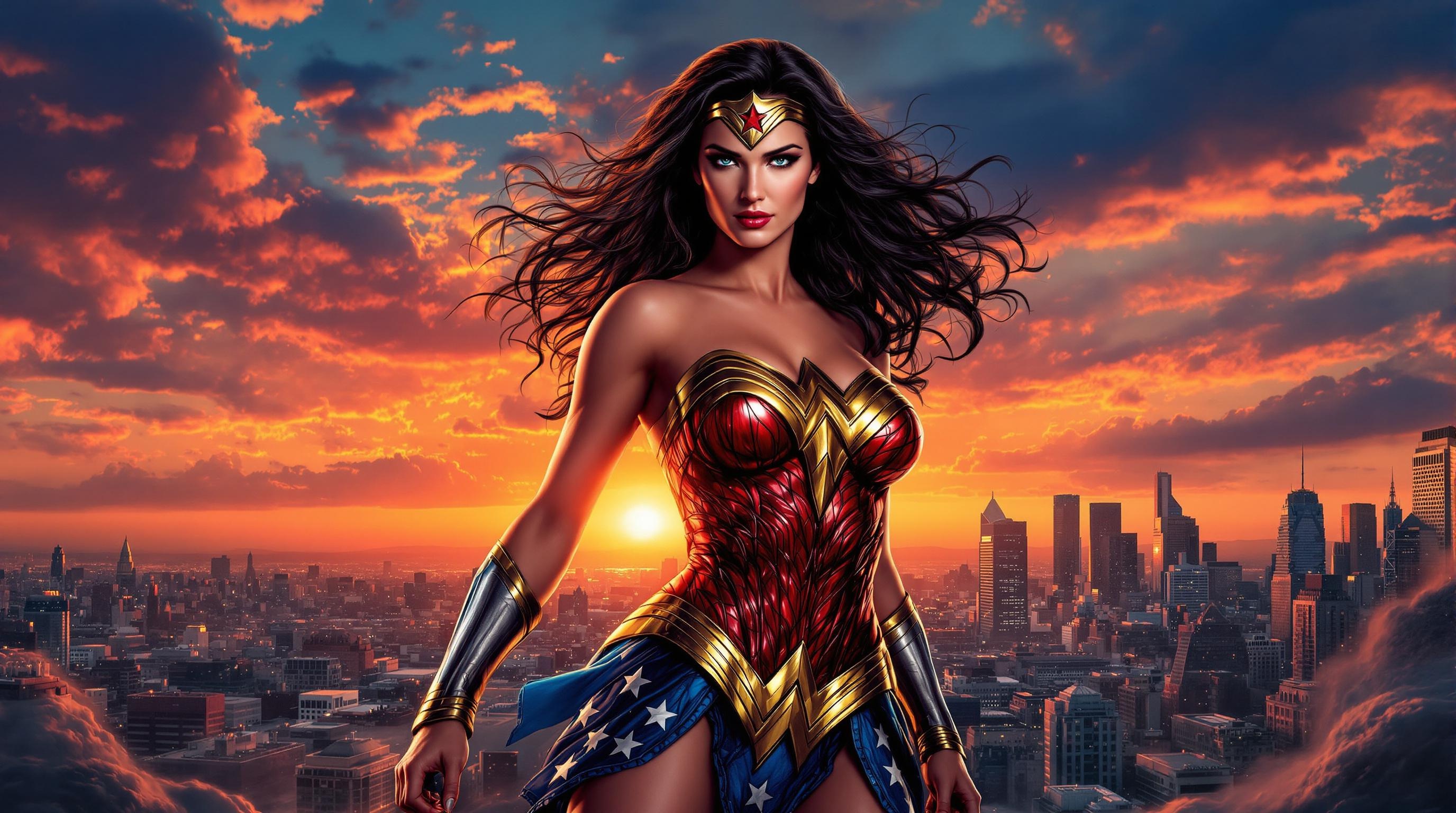 Wonder Woman Action Wallpaper