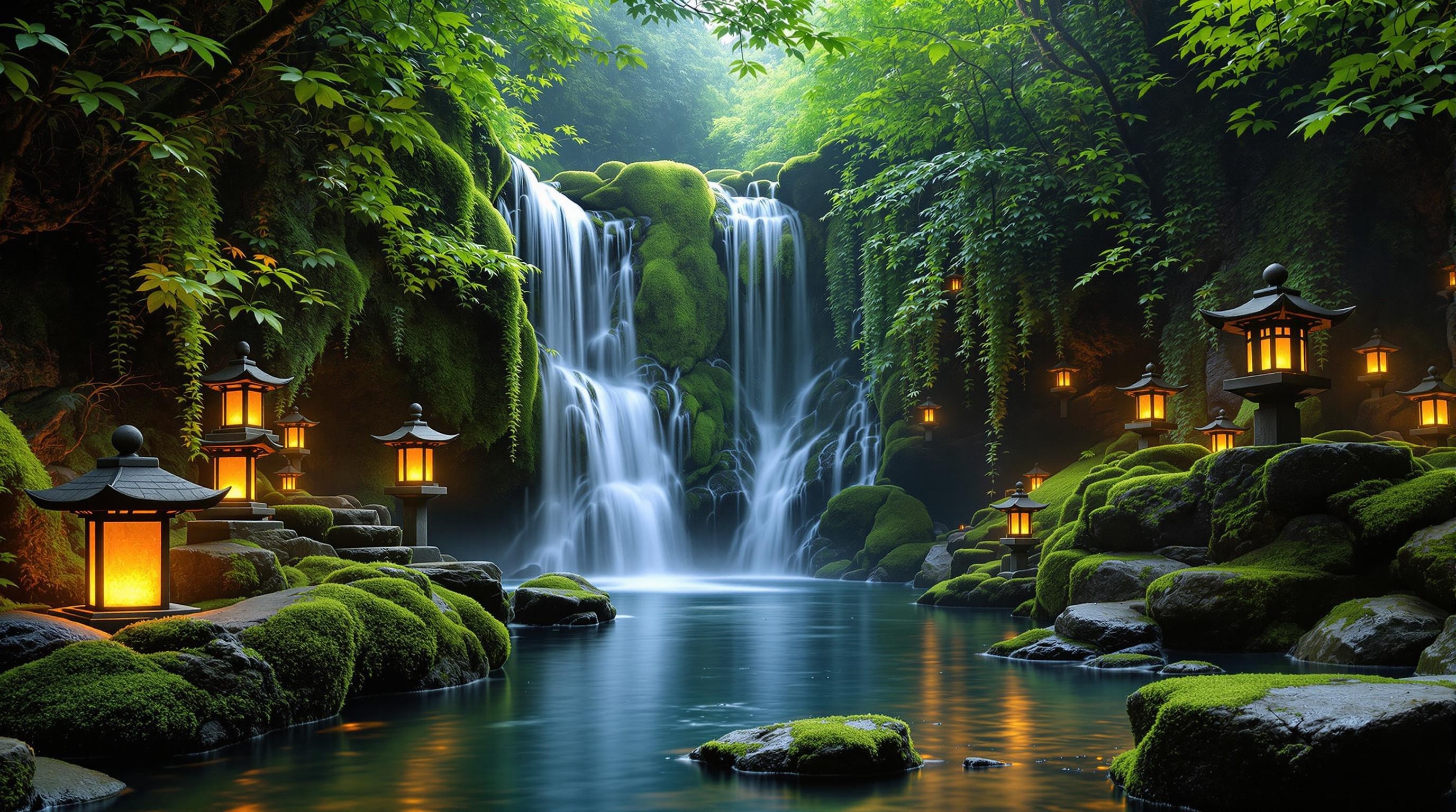 Zen Waterfall Serenity