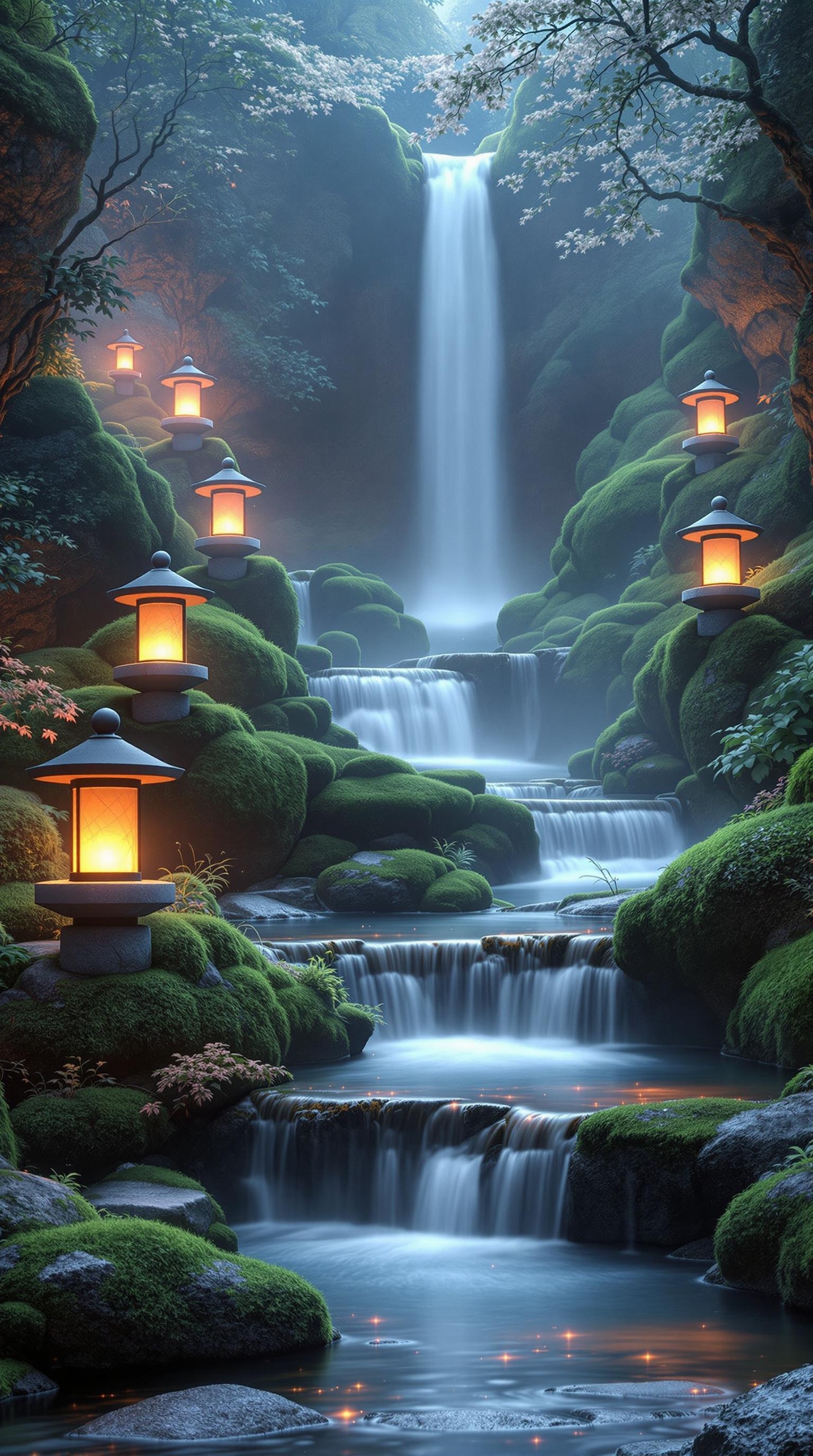 Zen Waterfall Tranquility