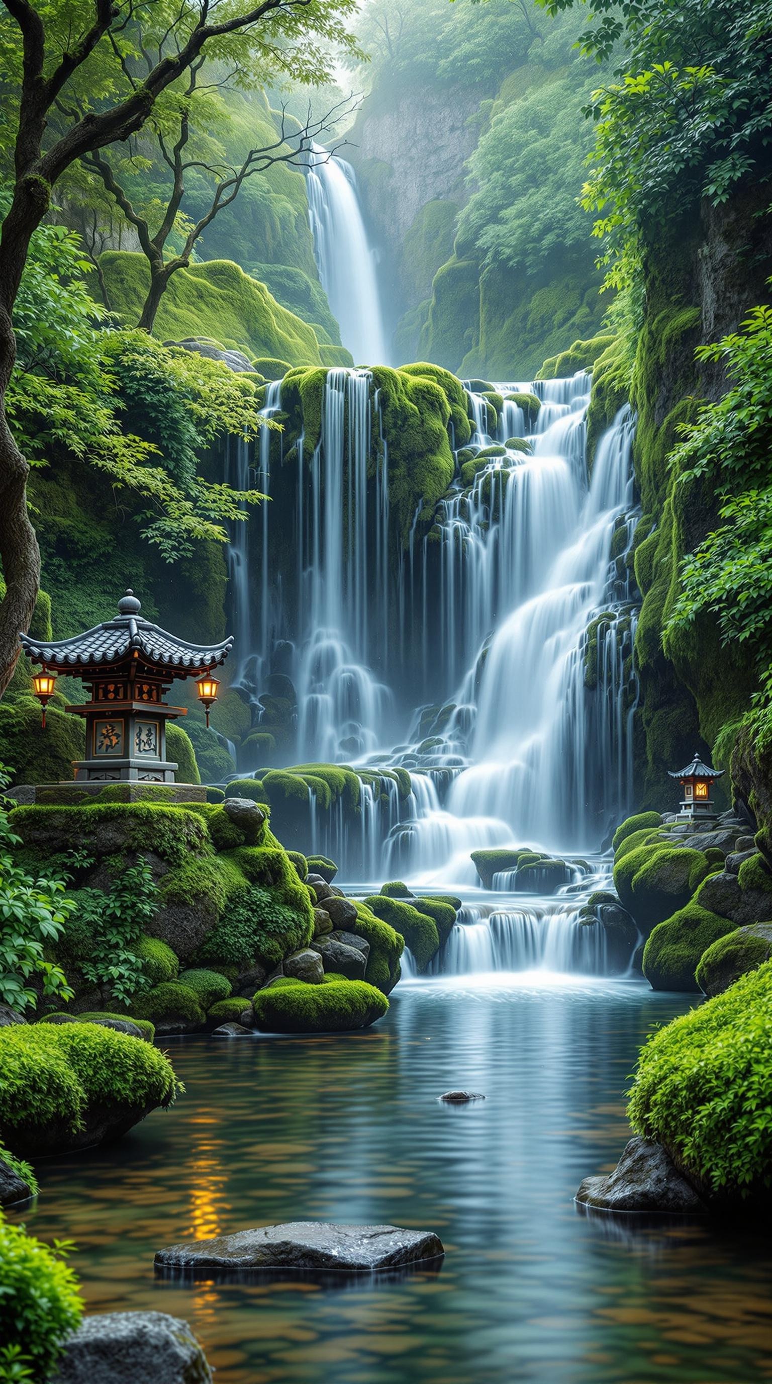 Zen Waterfall Tranquility